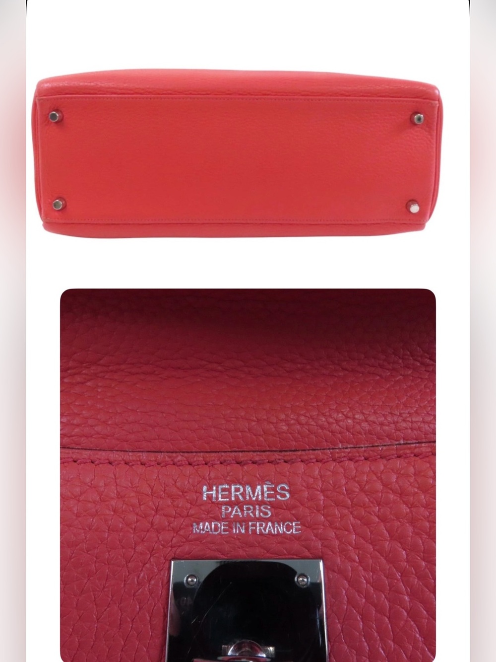 Authentic HERMES KELLY 35 pink clemence leather with strap - Picture 8 of 16